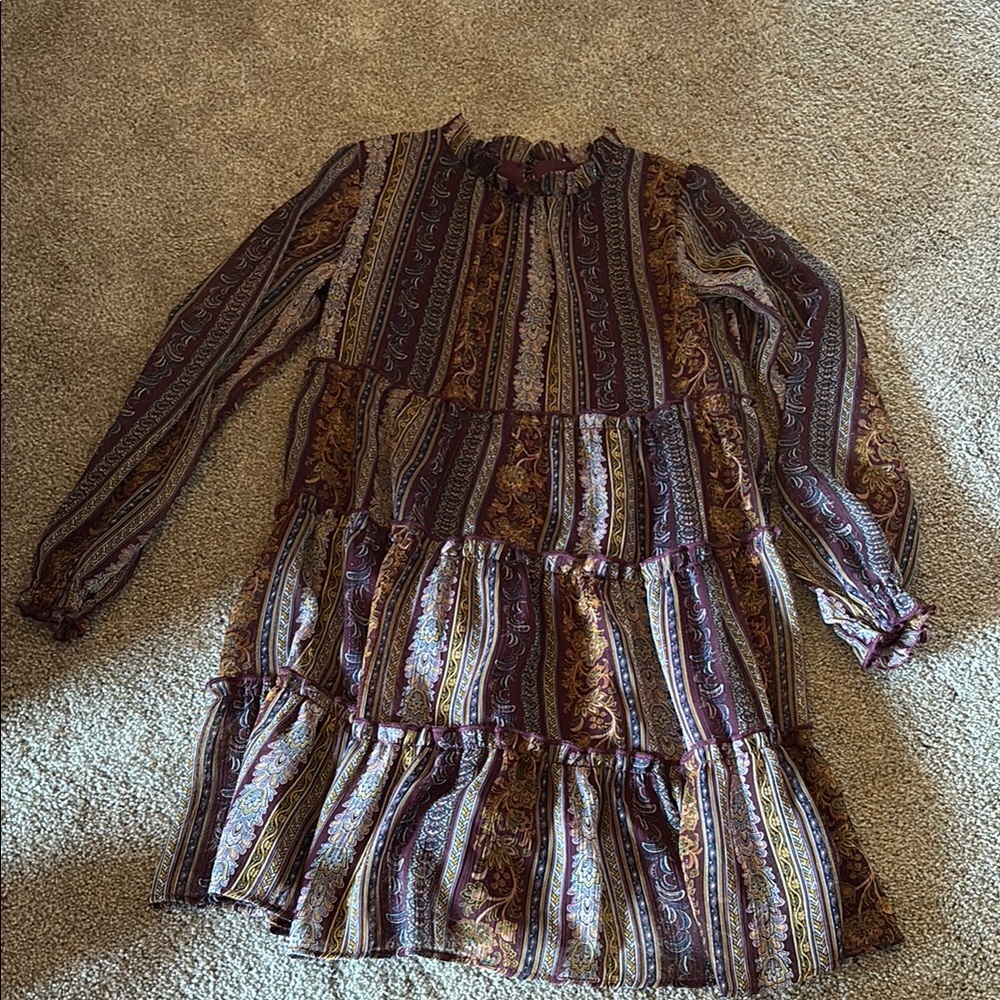 Paisley Long Sleeve Kids Dress